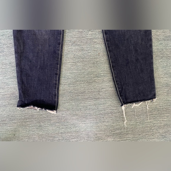 Banana Republic Premium Denim Mid-rise Skinny Jeans Sz 31 Distressed Leg Bottoms - Picture 5 of 6